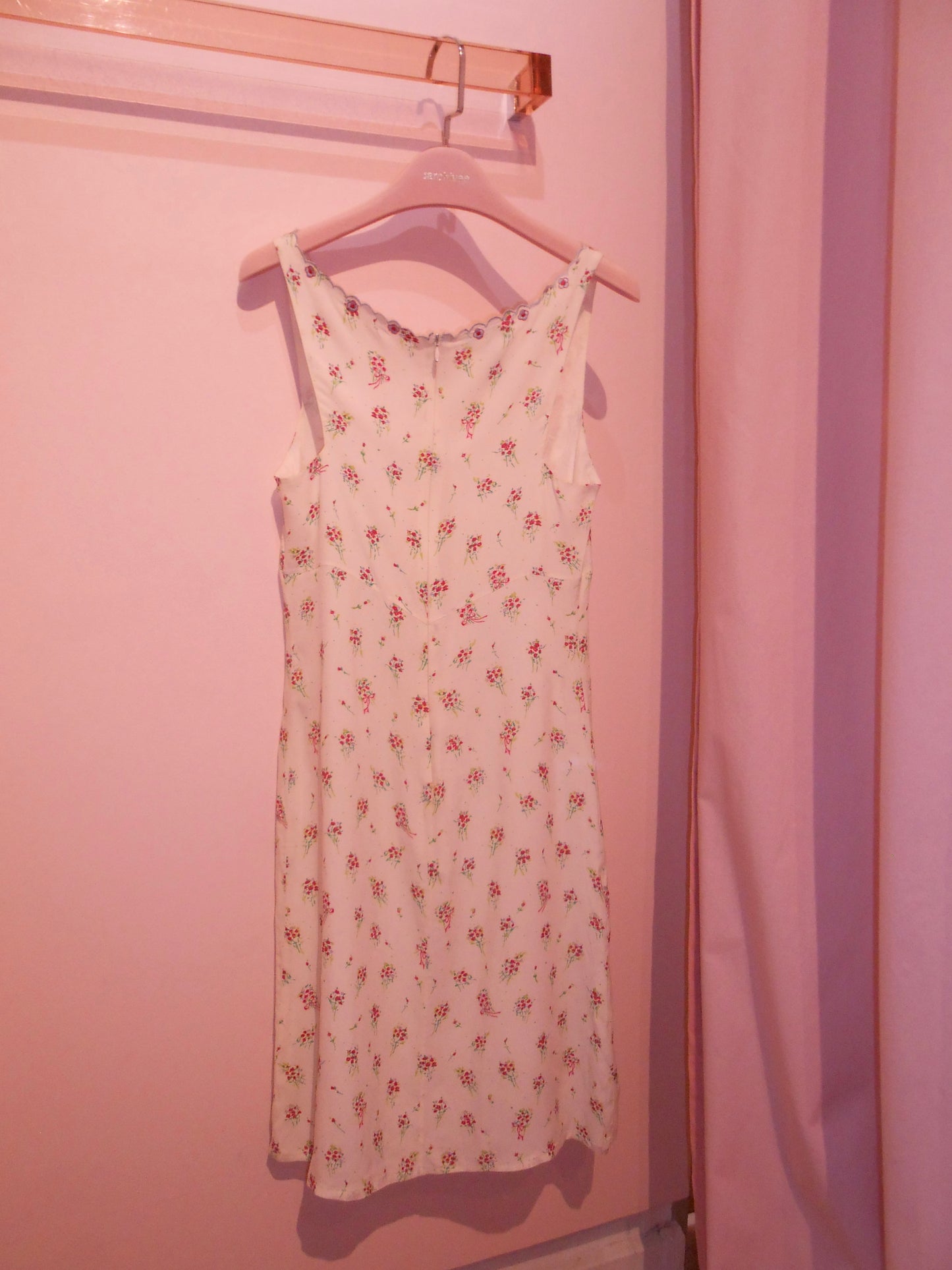 BLUMARINE EARLY 2000S SILK FLORAL MINI DRESS