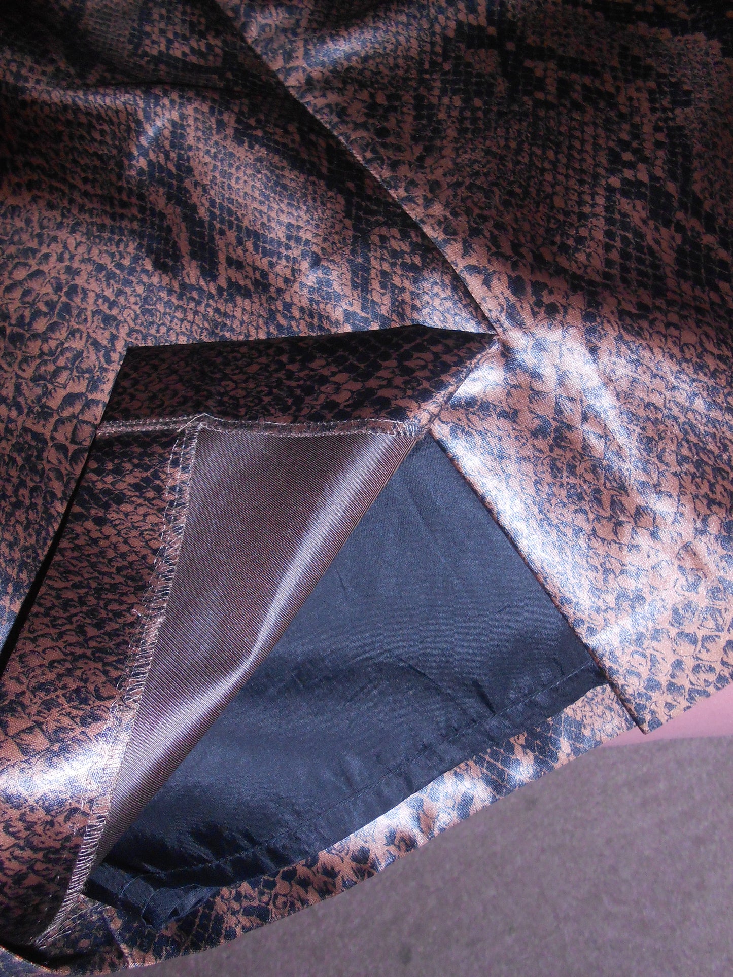 YVES SAINT LAURENT VARIATION 1990S SATIN SNAKE SKIRT