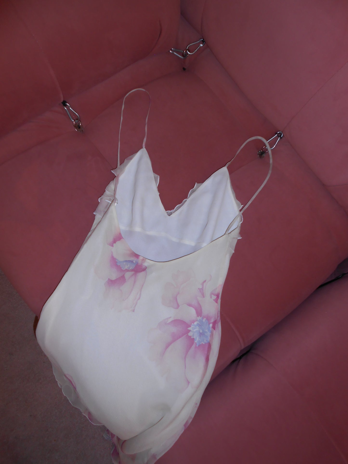 ARMANI 2001 SILK FLORAL DRESS WITH RUFFLES