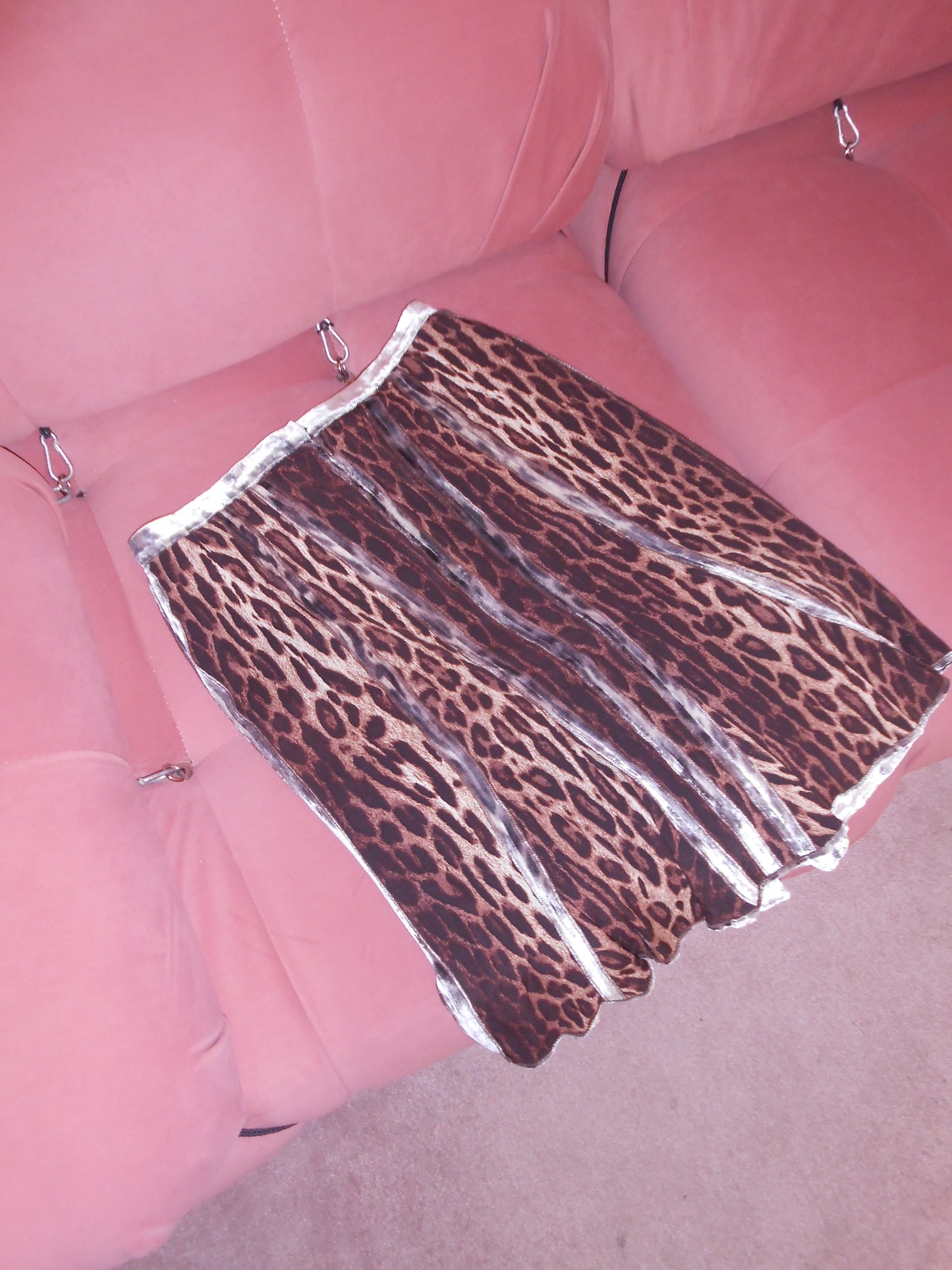 BLUMARINE EARLY 2000S LEOPARD AND VELVET SKIRT