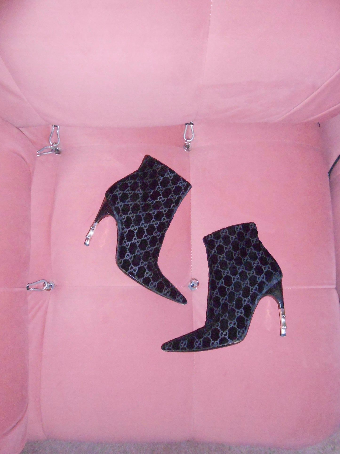 GUCCI BY TOM FORD 2004 GUCCISSIMA VELVET MONOGRAM BOOTIES