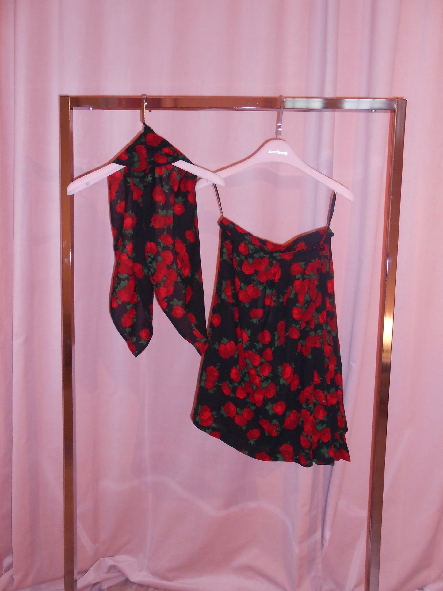 YVES SAINT LAURENT FW 1994 ROSE SKIRT & SCARF