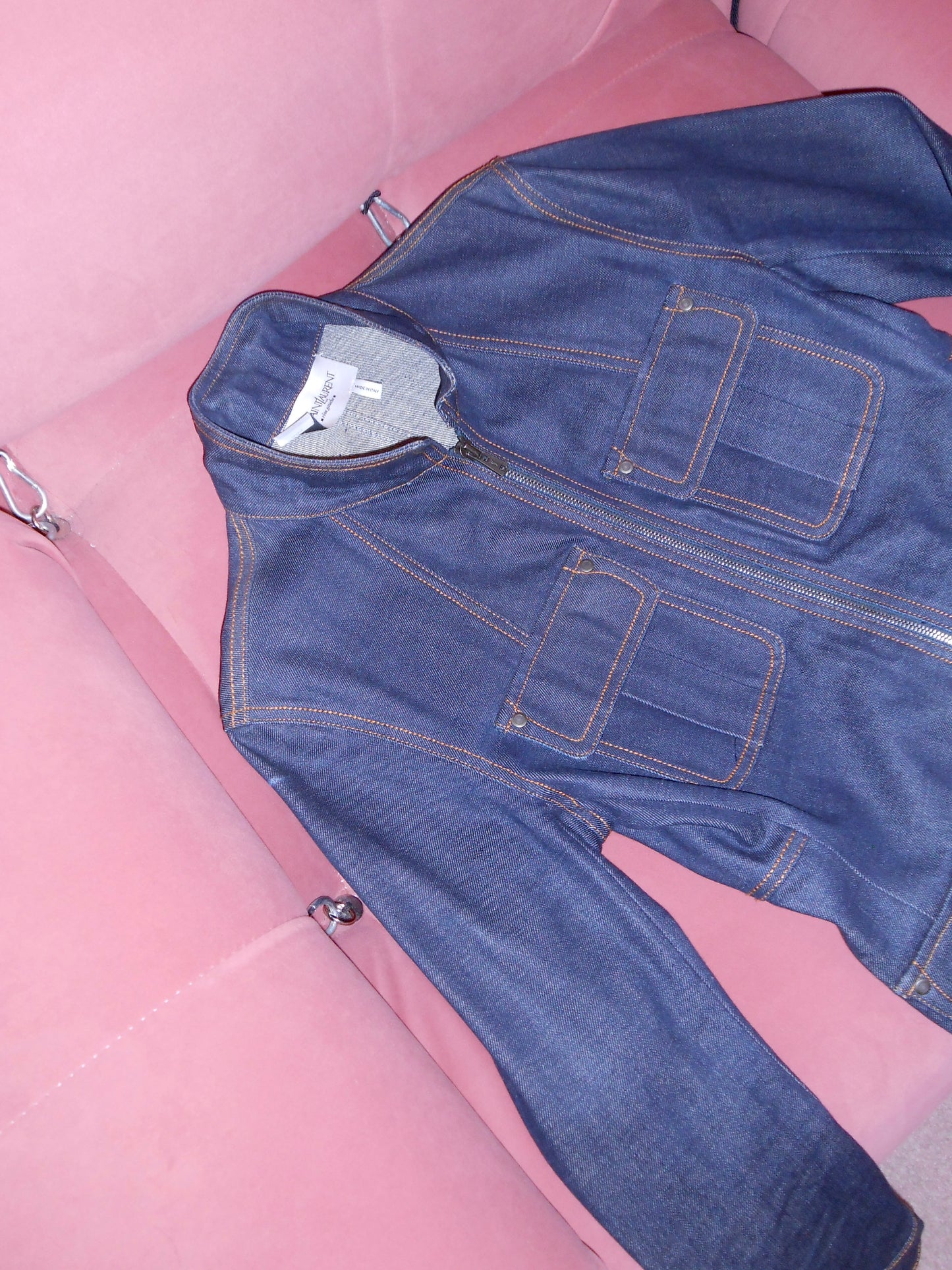 YVES SAINT LAURENT BY TOM FORD EARLY 2000S DENIM STRUCTURED JACKET
