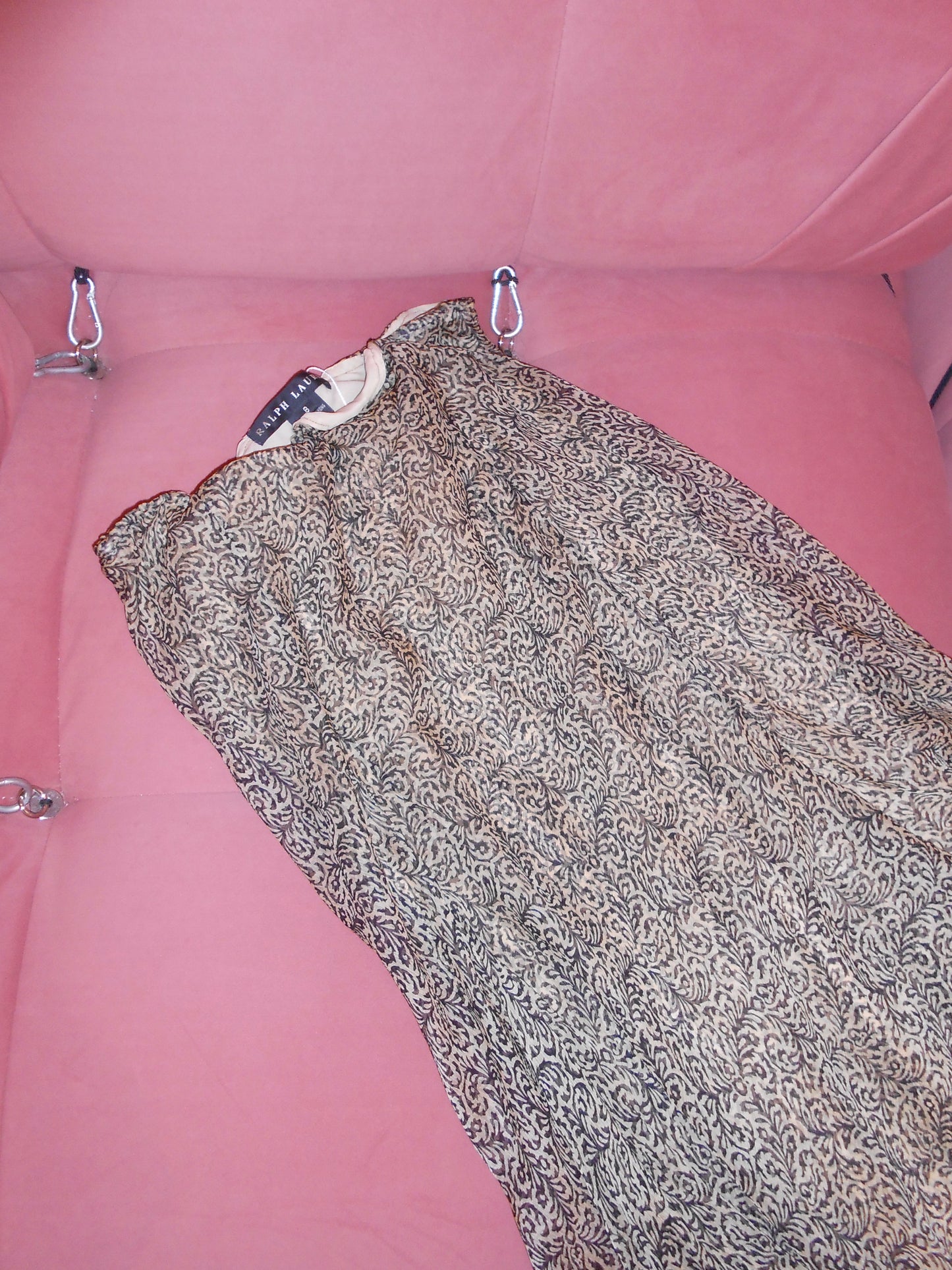 RALPH LAUREN EARLY 2000S SILK PRINTED SKIRT