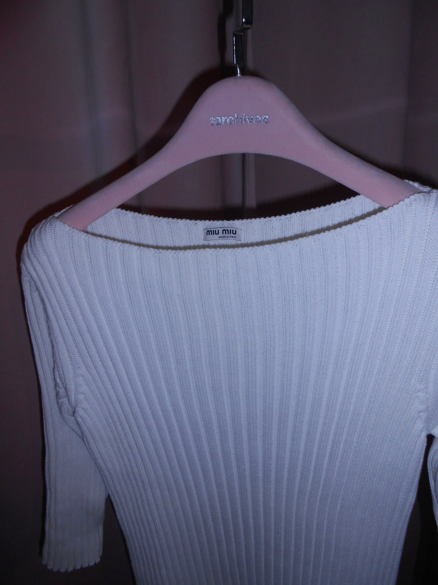 MIU MIU EARLY 2000S KNIT RIBBED DROP WAIST DRESS