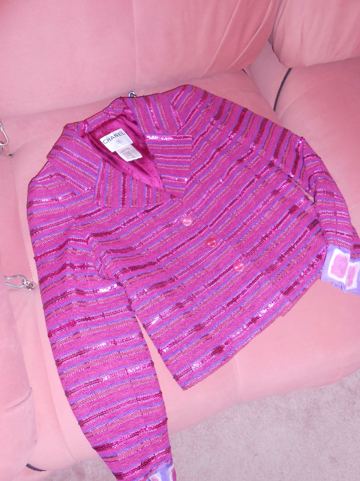 CHANEL BY KARL LAGERFELD SS 2001 TWEED & SEQUIN JACKET
