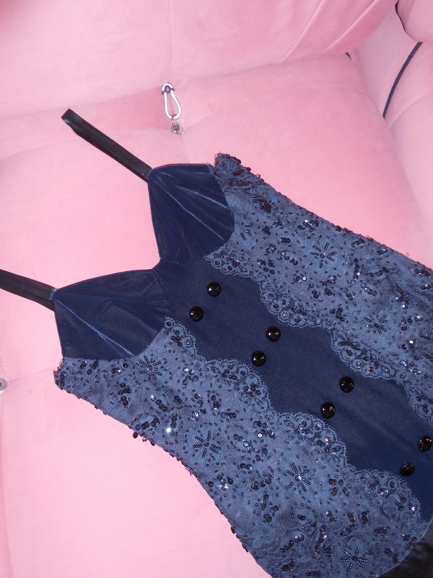 BELLEVILLE SASSOON LORCAN MULLANY 1980S VELVET AND LACE MINI DRESS