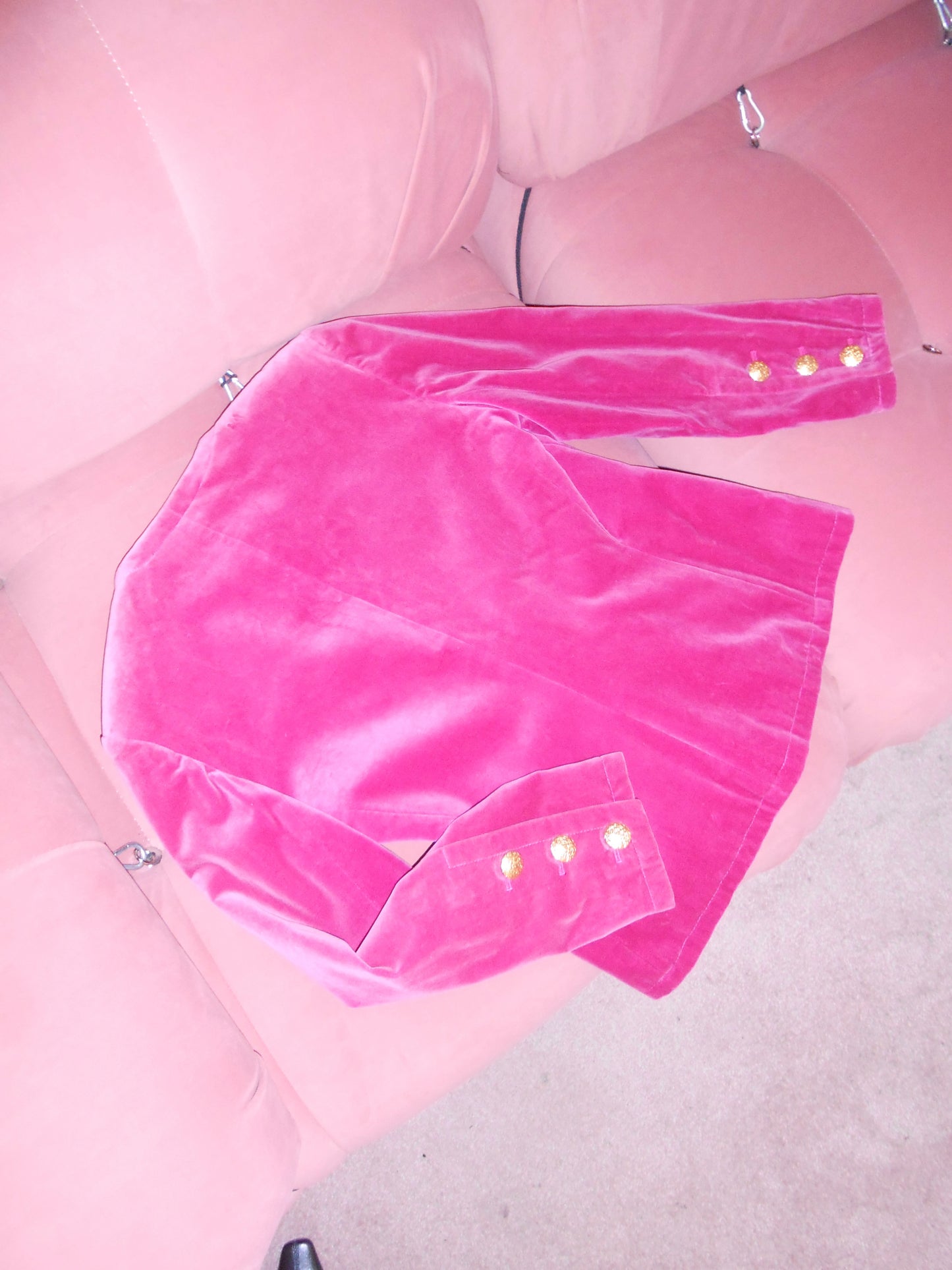 YVES SAINT LAURENT VARIATION 1980S VELVET SINGLE BUTTON JACKET