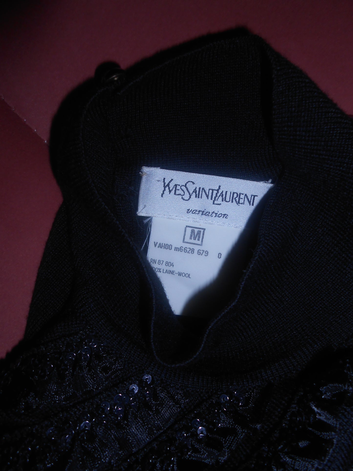 YVES SAINT LAURENT VARIATION 1990S KNIT TOP WITH SEQUINS