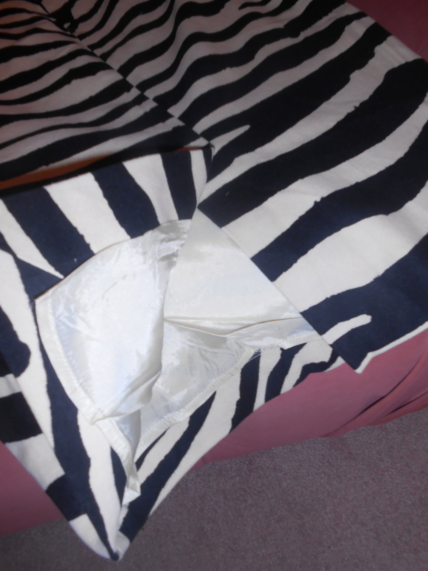 MOSCHINO CHEAP & CHIC EARLY 2000S ZEBRA VELVET PENCIL SKIRT