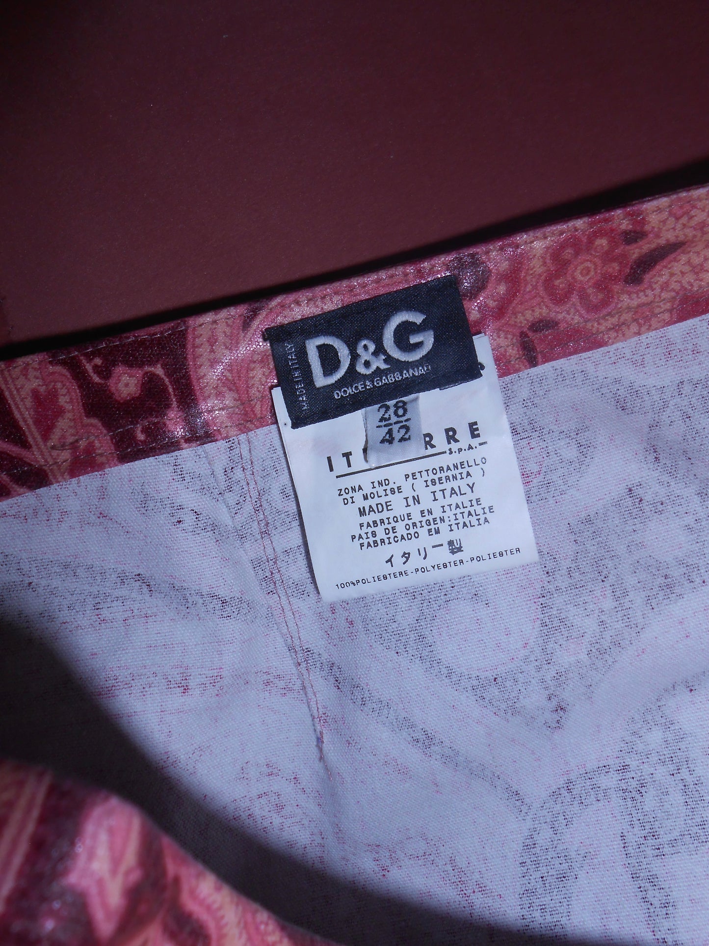 DOLCE & GABBANA EARLY 2000S PINK PAISLEY MINI SKIRT