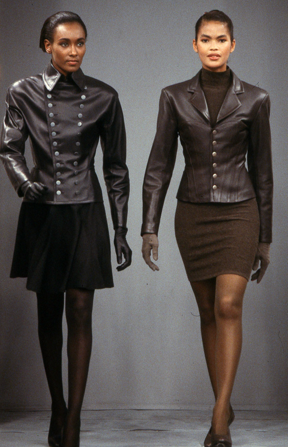 ALAIA FW 1987 ICONIC MILITARY STYLE JACKET AND SKIRT SET