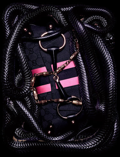 GUCCI BY TOM FORD 2003 HORSEBIT POUCHETTE GG MONOGRAM GREEN & RED