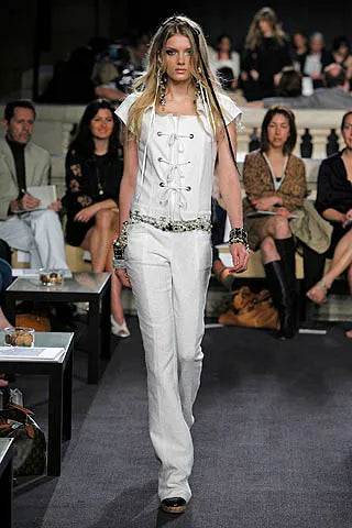 CHANEL BY KARL LAGERFELD CRUISE 2007 WOOL BOUCLETTE TROUSERS