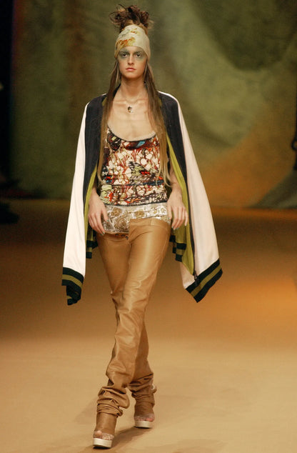 JEAN PAUL GAULTIER SS 2003 OFF THE SHOULDER BUTTERFLY PRINT DRESS