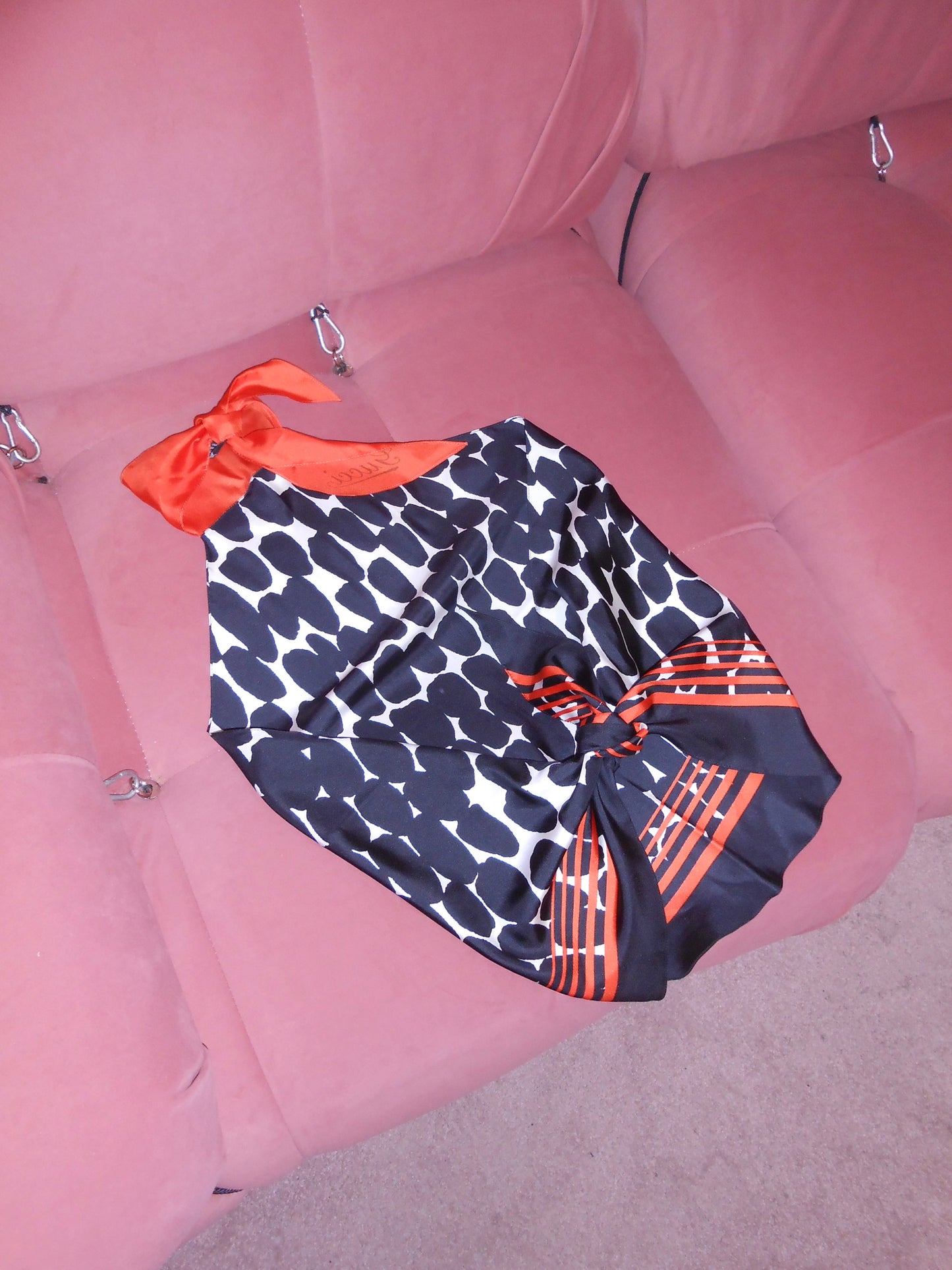 GUCCI EARLY 2000S SILK SCARF TOP