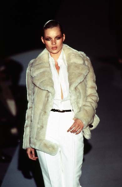 GUCCI BY TOM FORD FW 1996 RUNWAY FAUX FUR MILITARY JACKET