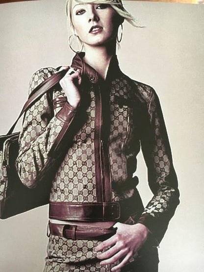 GUCCI BY TOM FORD SS 2000 MONOGRAM MOTO JACKET