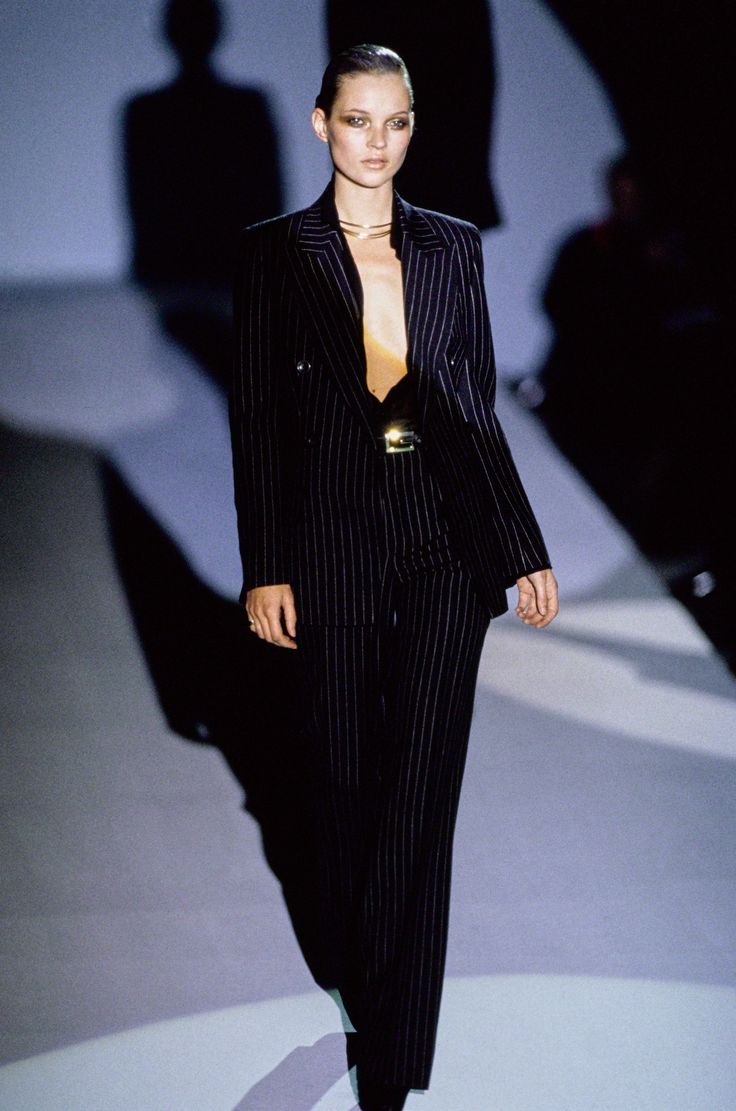 GUCCI BY TOM FORD FW 1996 PINSTRIPE DOUBLE BRESTED BLAZER
