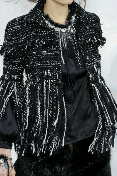CHANEL BY KARL LAGERFELD FW 2010 TWEED WOOL FRINGE JACKET