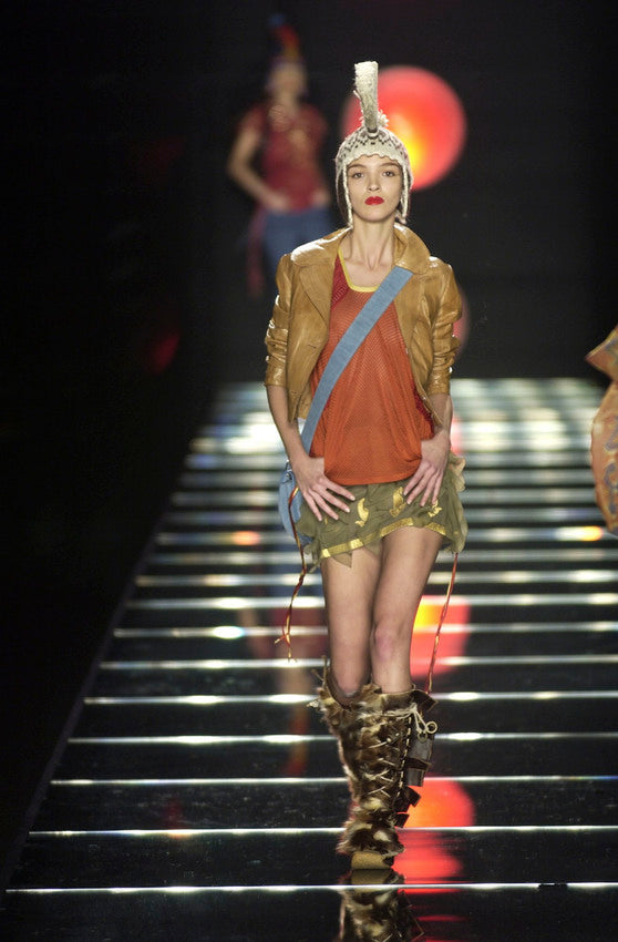 DIOR BY JOHN GALLIANO FW 2002 SILK MINI SKIRT