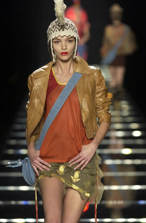 DIOR BY JOHN GALLIANO FW 2002 SILK MINI SKIRT