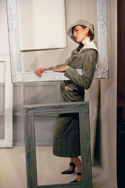 DIOR BY JOHN GALLIANO FW 1999 PRINCE OF WALES CHECK WOOL SUIT