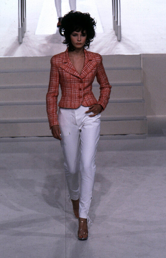 CHANEL BY KARL LAGERFELD SS 1997 TWEED CHECK JACKET
