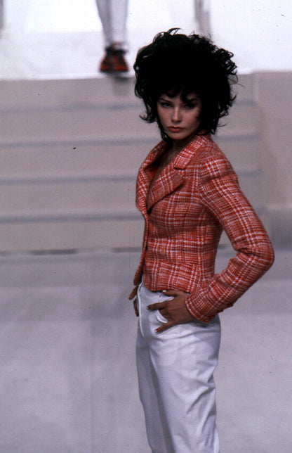 CHANEL BY KARL LAGERFELD SS 1997 TWEED CHECK JACKET