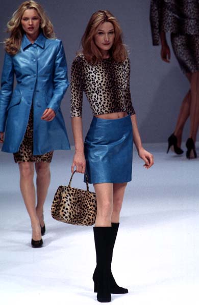 BLUMARINE FW 1996 RUNWAY LEOPARD POLO SWEATER