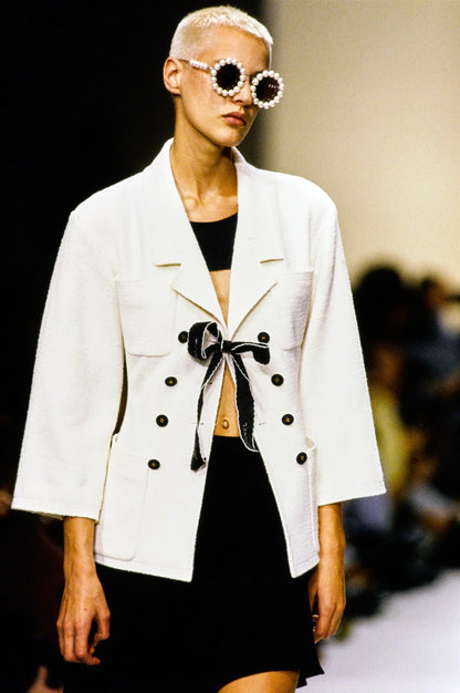 CHANEL BY KARL LAGERFELD SS 1994 TWEED DOUBLE BREASTED SKIRT SUIT