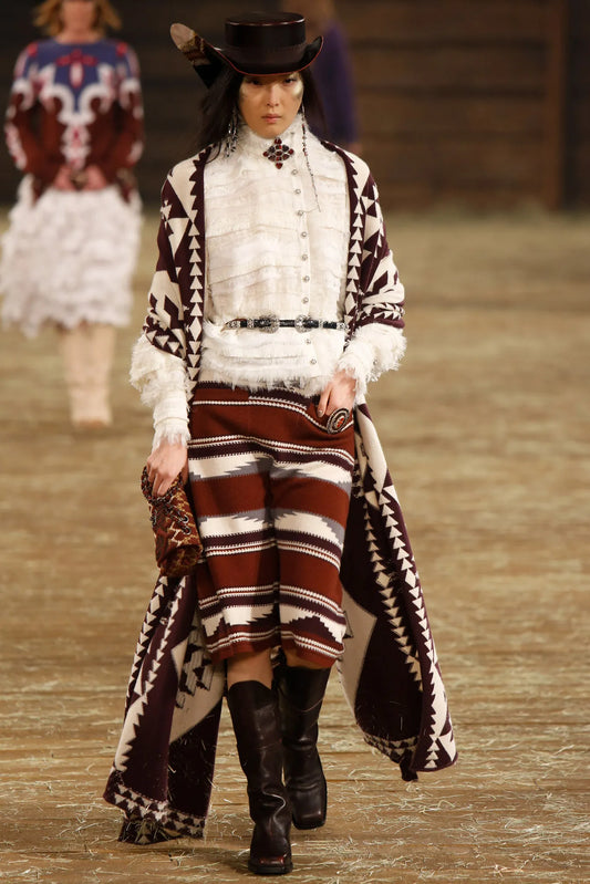 CHANEL BY KARL LAGERFELD METIERS D'ART 2014 DALLAS CASHMERE SKIRT