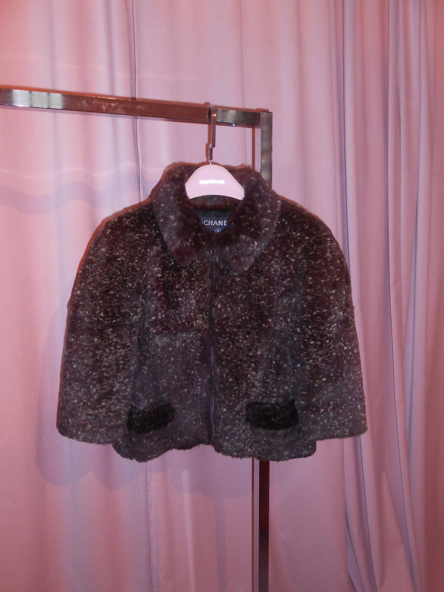 CHANEL BY KARL LAGERFELD FW 2005 RABBIT FUR CROPPED JACKET