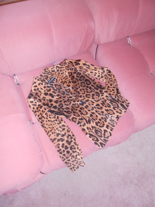 DOLCE & GABBANA EARLY 2000S LEOPARD COURDORY JACKET