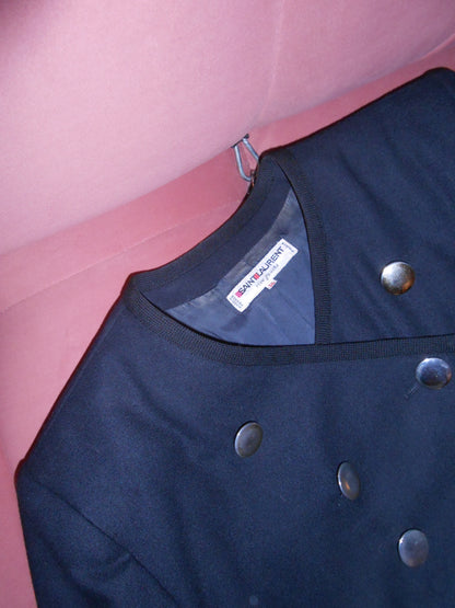 YVES SAINT LAURENT SS 1987 MILTIARY STYLE JACKET & SKIRT SET