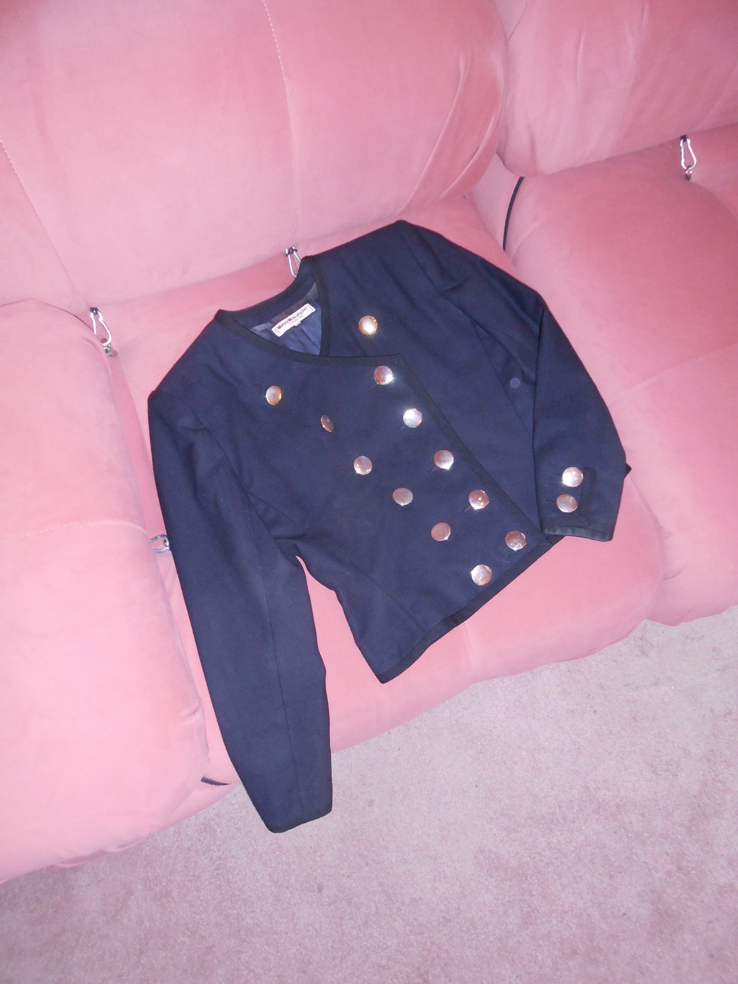 YVES SAINT LAURENT SS 1987 MILTIARY STYLE JACKET & SKIRT SET