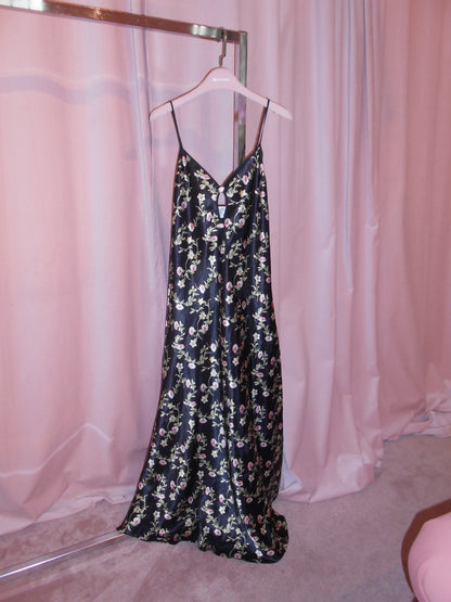 VALENTINO INTIMO 1990S SATIN PRINTED SLIP DRESS
