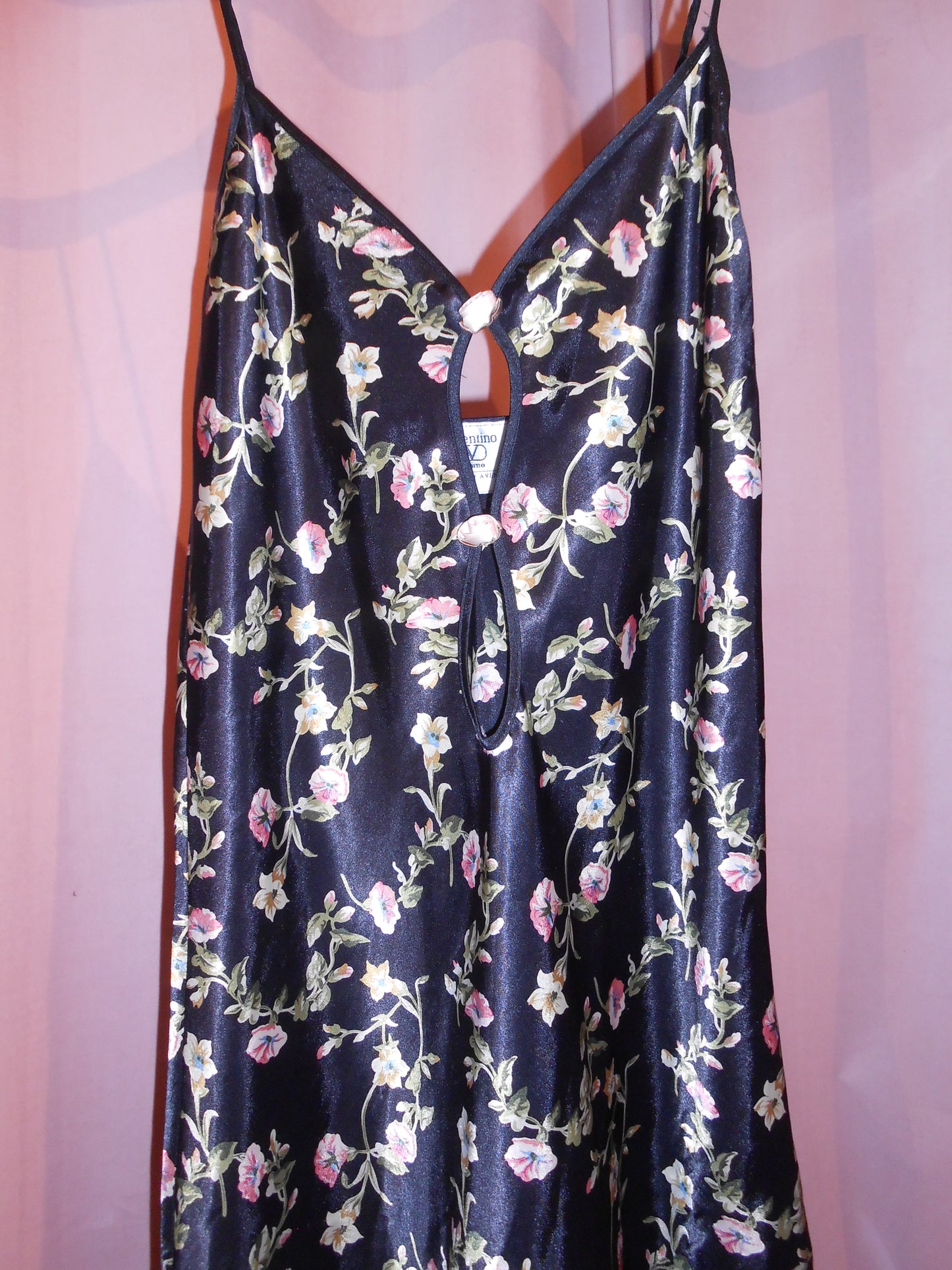 VALENTINO INTIMO 1990S SATIN PRINTED SLIP DRESS