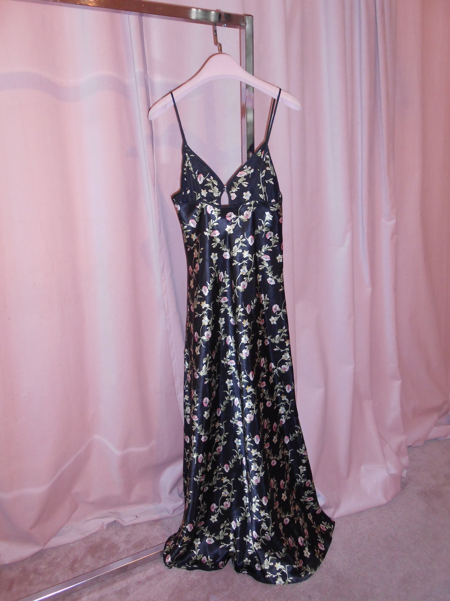 VALENTINO INTIMO 1990S SATIN PRINTED SLIP DRESS