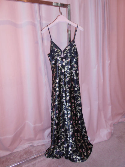VALENTINO INTIMO 1990S SATIN PRINTED SLIP DRESS