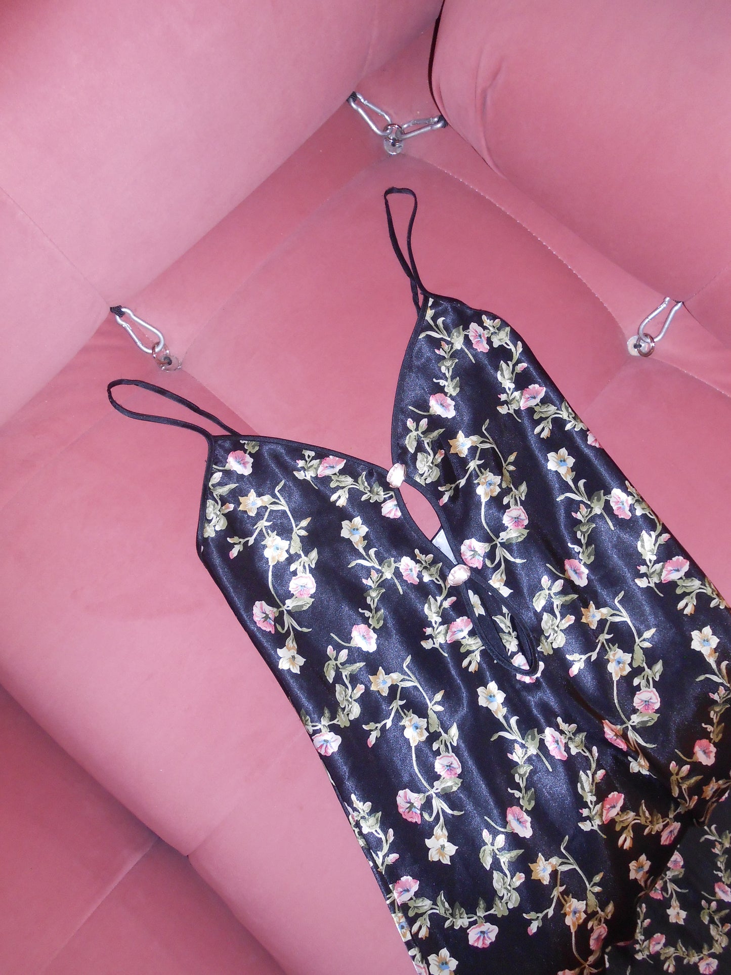 VALENTINO INTIMO 1990S SATIN PRINTED SLIP DRESS