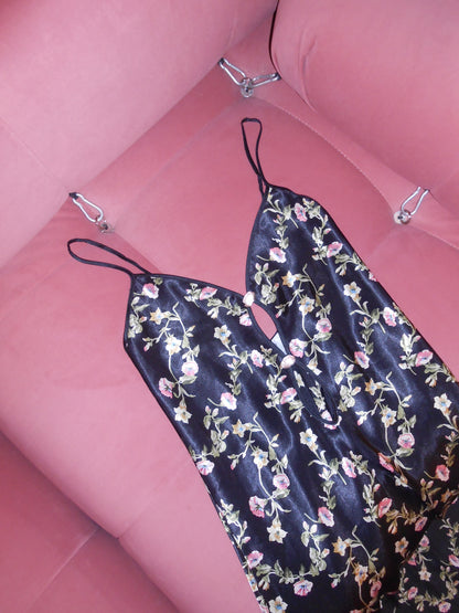 VALENTINO INTIMO 1990S SATIN PRINTED SLIP DRESS