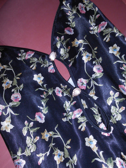 VALENTINO INTIMO 1990S SATIN PRINTED SLIP DRESS