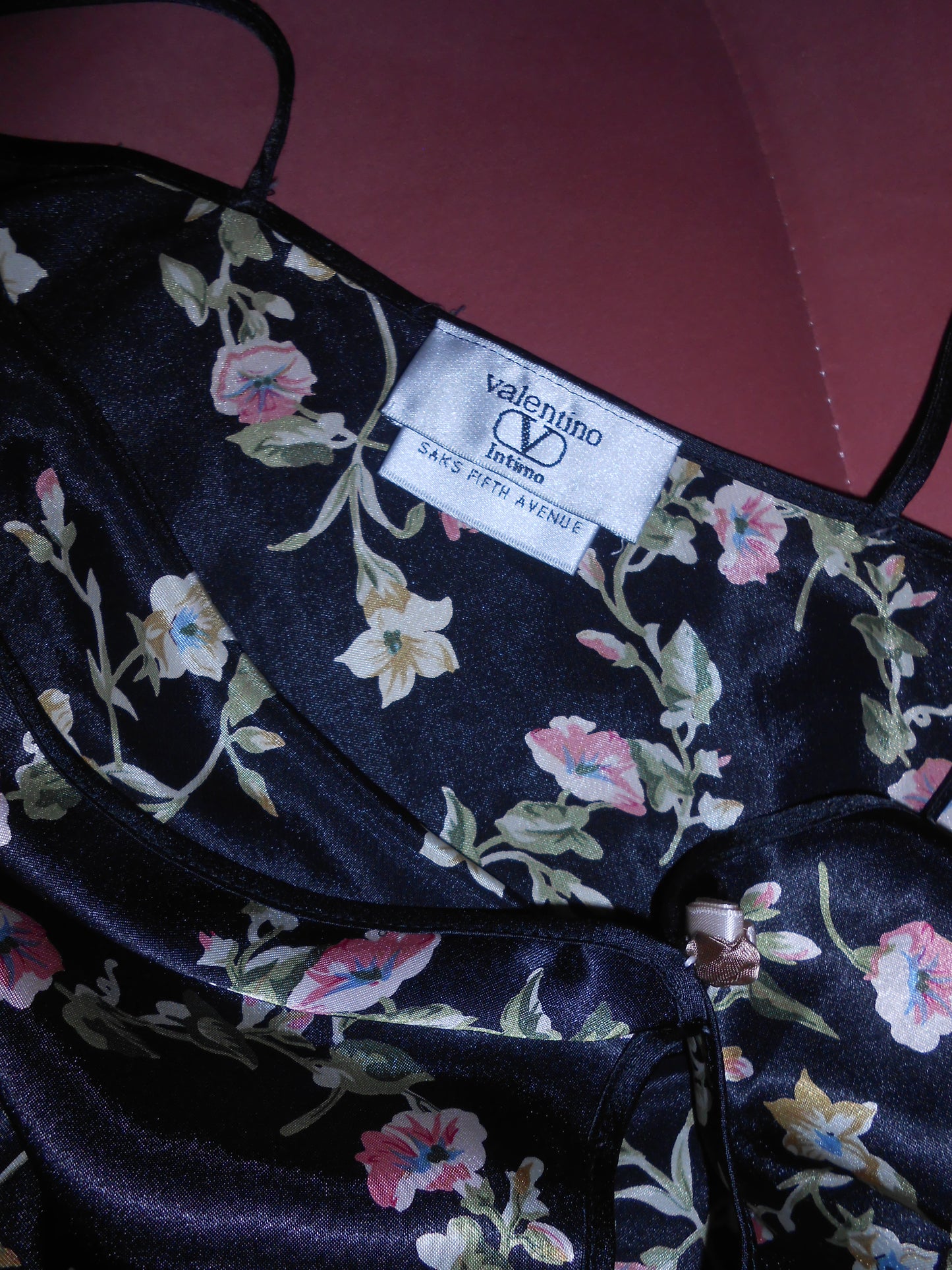 VALENTINO INTIMO 1990S SATIN PRINTED SLIP DRESS