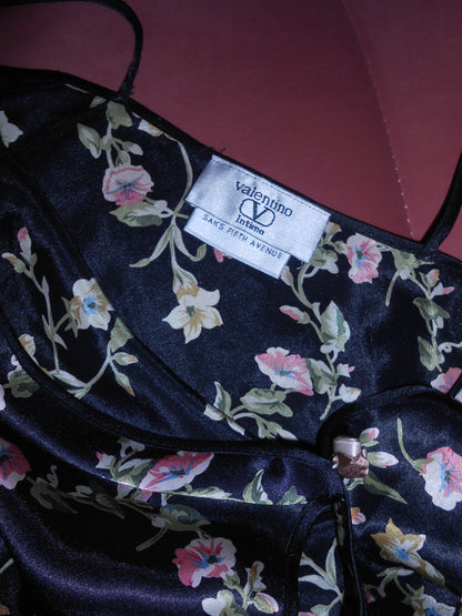 VALENTINO INTIMO 1990S SATIN PRINTED SLIP DRESS