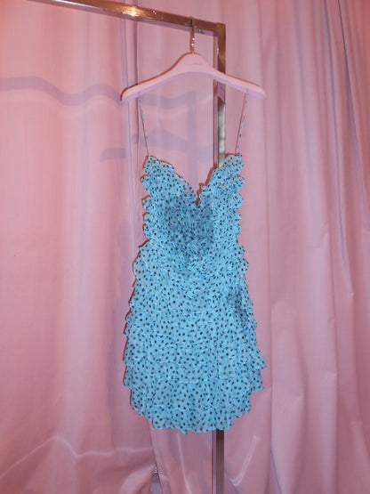 YVES SAINT LAURENT BY STEFANO PILATI SS 2005 POLKA DOT RUCHED MINI DRESS