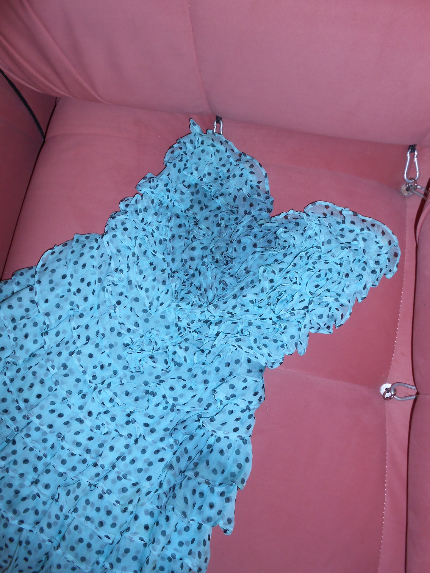 YVES SAINT LAURENT BY STEFANO PILATI SS 2005 POLKA DOT RUCHED MINI DRESS