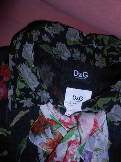 DOLCE & GABBANA SS 2008 FLORAL RUFFLE BLOUSE