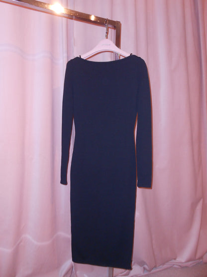 GUCCI BY TOM FORD SS 1998 RUNWAY LONG SLEEVE DRESS WITH LEATHER STRAPS