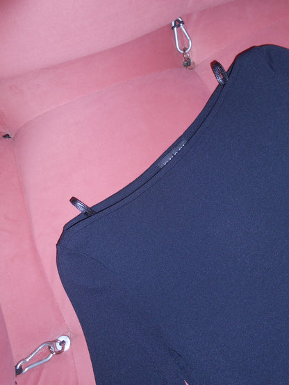 GUCCI BY TOM FORD SS 1998 RUNWAY LONG SLEEVE DRESS WITH LEATHER STRAPS